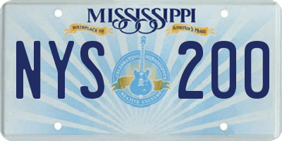 MS license plate NYS200
