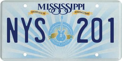 MS license plate NYS201
