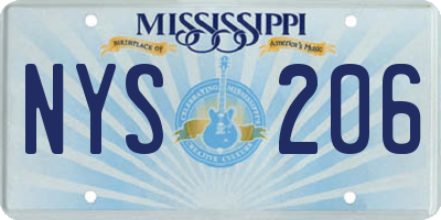 MS license plate NYS206