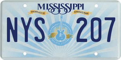 MS license plate NYS207