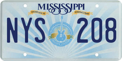 MS license plate NYS208