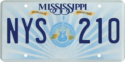 MS license plate NYS210
