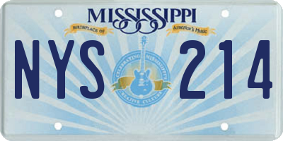 MS license plate NYS214