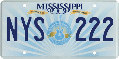 MS license plate NYS222