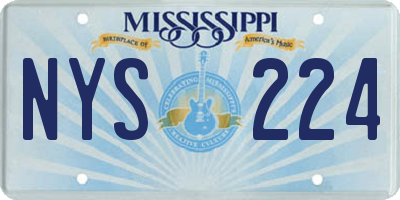MS license plate NYS224