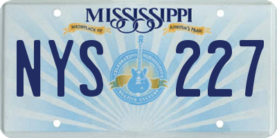 MS license plate NYS227