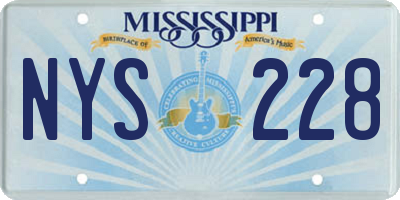 MS license plate NYS228