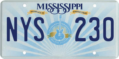 MS license plate NYS230