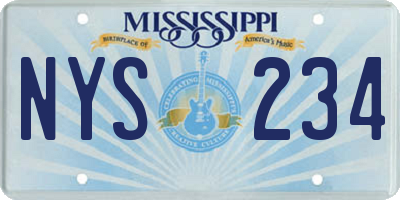 MS license plate NYS234