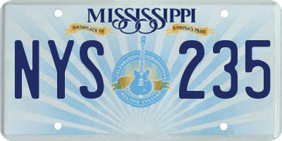 MS license plate NYS235