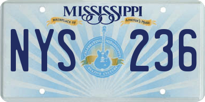 MS license plate NYS236