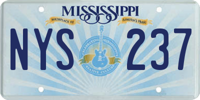 MS license plate NYS237