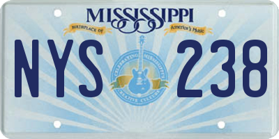 MS license plate NYS238