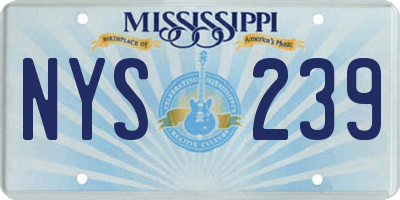 MS license plate NYS239