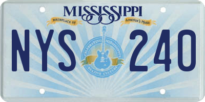 MS license plate NYS240