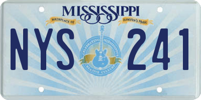 MS license plate NYS241