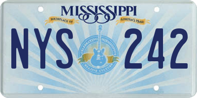 MS license plate NYS242