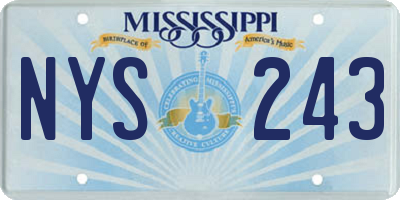 MS license plate NYS243