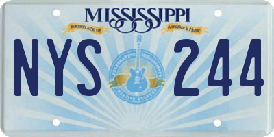 MS license plate NYS244
