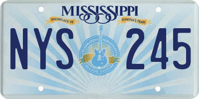 MS license plate NYS245