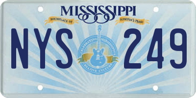 MS license plate NYS249