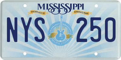 MS license plate NYS250