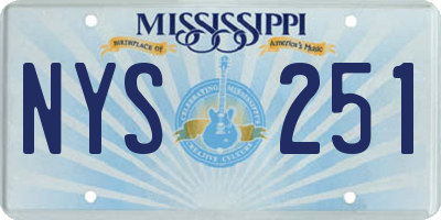MS license plate NYS251
