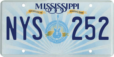 MS license plate NYS252