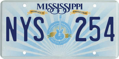 MS license plate NYS254