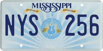 MS license plate NYS256