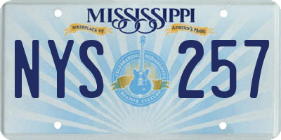 MS license plate NYS257