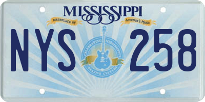 MS license plate NYS258