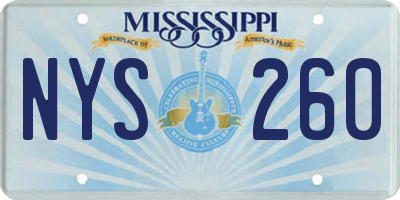 MS license plate NYS260