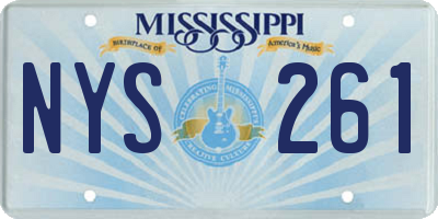 MS license plate NYS261