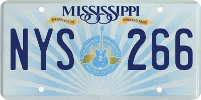 MS license plate NYS266