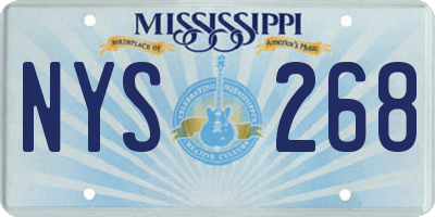 MS license plate NYS268
