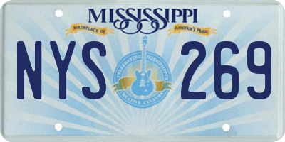 MS license plate NYS269