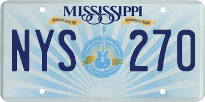 MS license plate NYS270