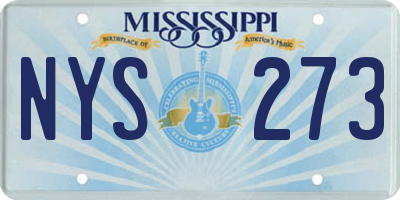 MS license plate NYS273