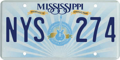 MS license plate NYS274