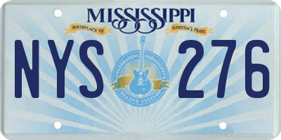 MS license plate NYS276