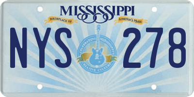 MS license plate NYS278