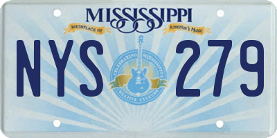 MS license plate NYS279