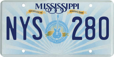 MS license plate NYS280