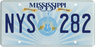 MS license plate NYS282