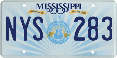 MS license plate NYS283