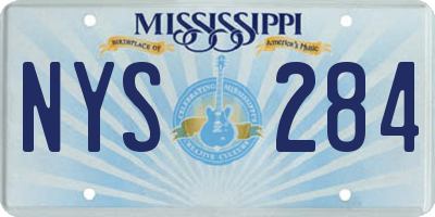 MS license plate NYS284