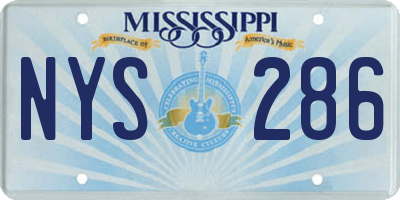 MS license plate NYS286