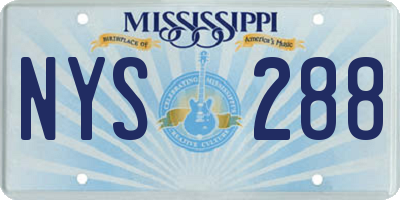 MS license plate NYS288