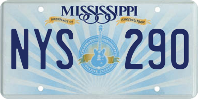 MS license plate NYS290